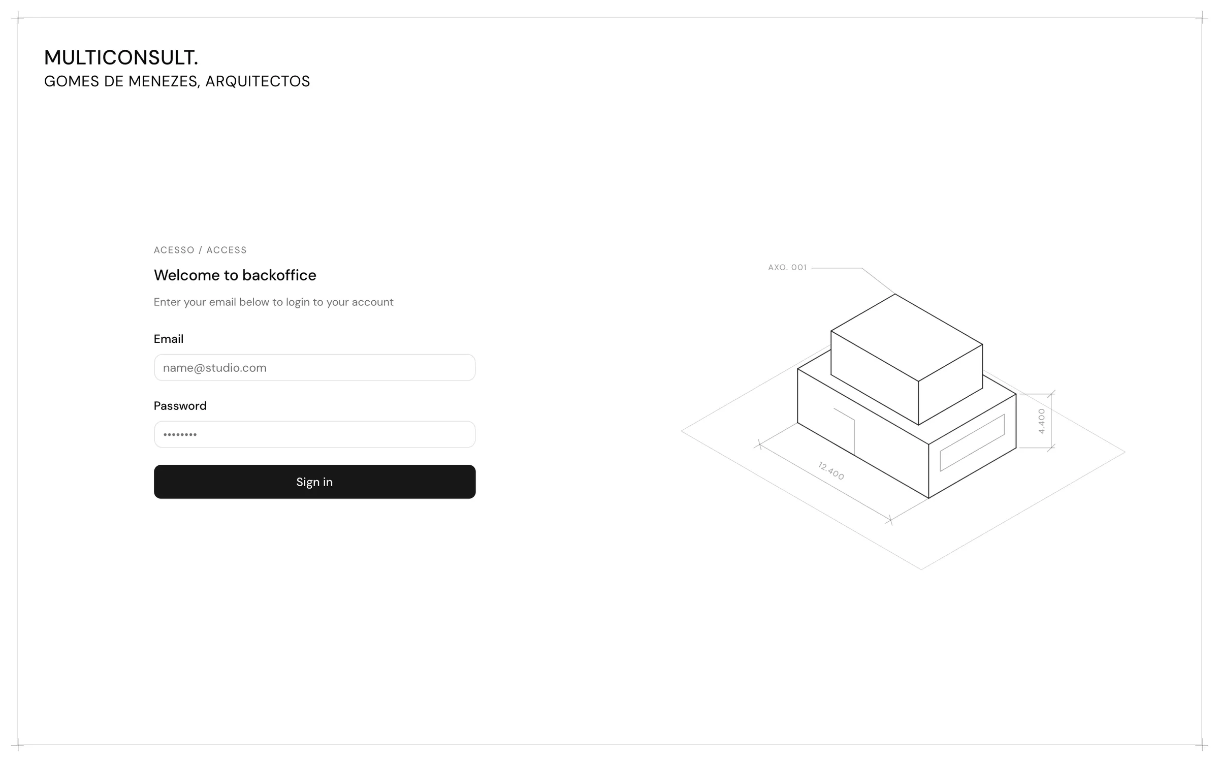 The backoffice login